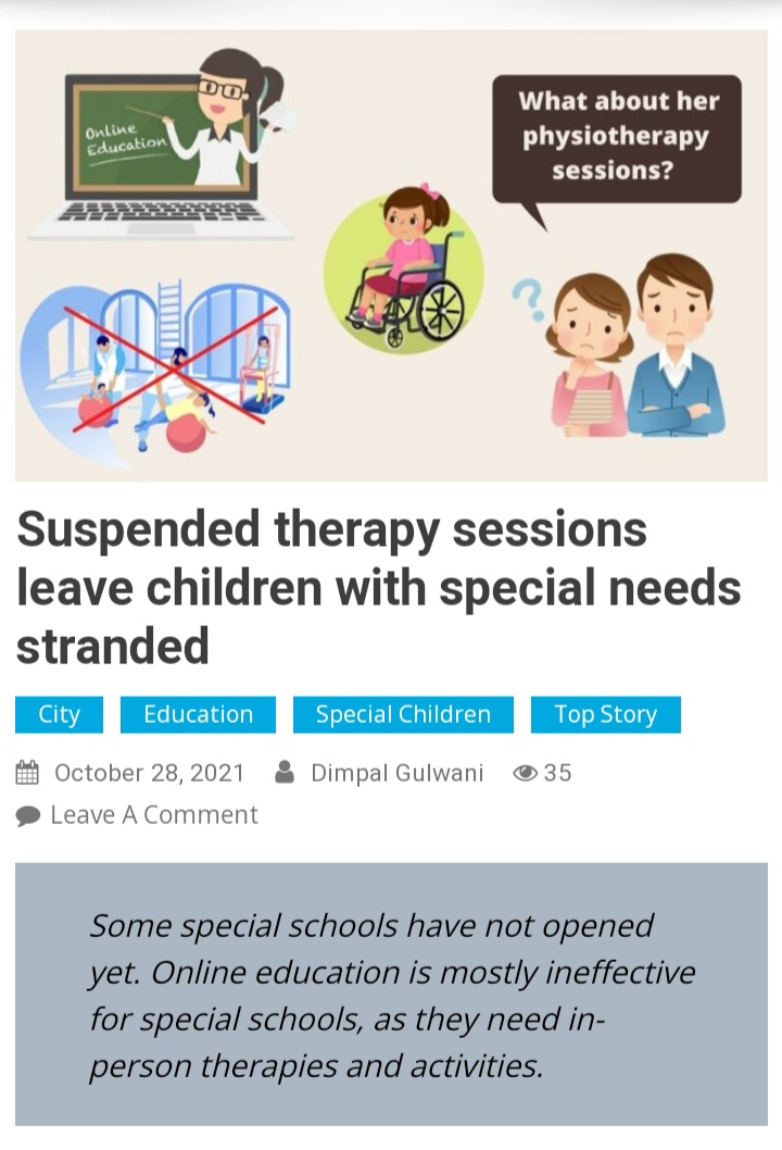 Children with special needs are left with no option to make up for their therapy-based education. Check out the link to know the challenges faced by special schools along with experts' insight.
thesoftcopy.in/2021/10/28/sus…