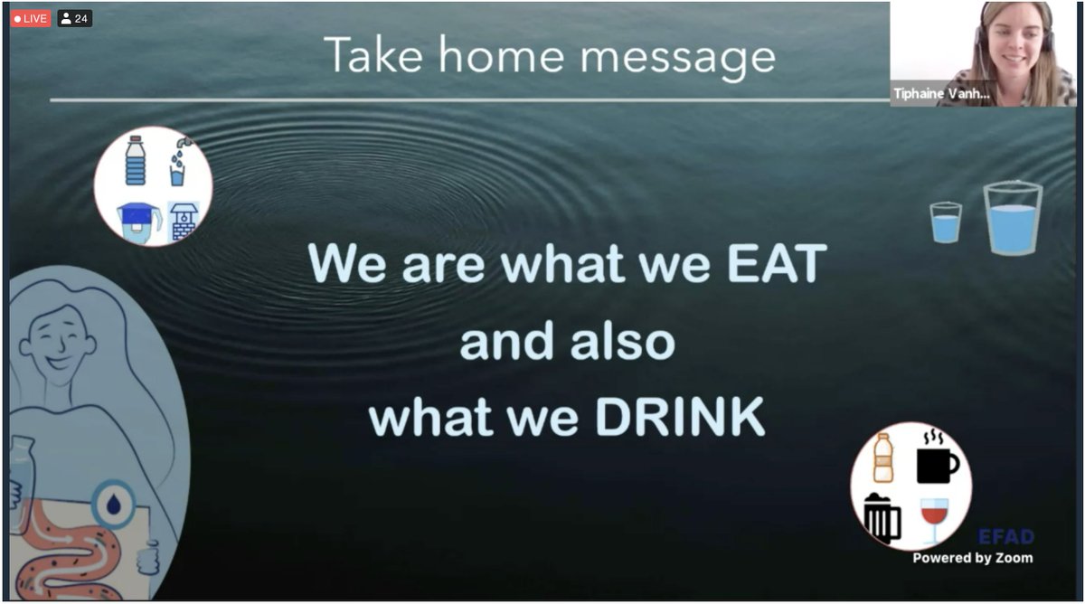 Main take-home message from <a href="/pro_bei/">Tiphaine Vanhaecke</a> on the importance of not only taking care of what we eat, but also what we drink for improving the diversity of our gut microbiota #EFADCONGRESS2021 
<a href="/julientap/">Julien Tap</a>