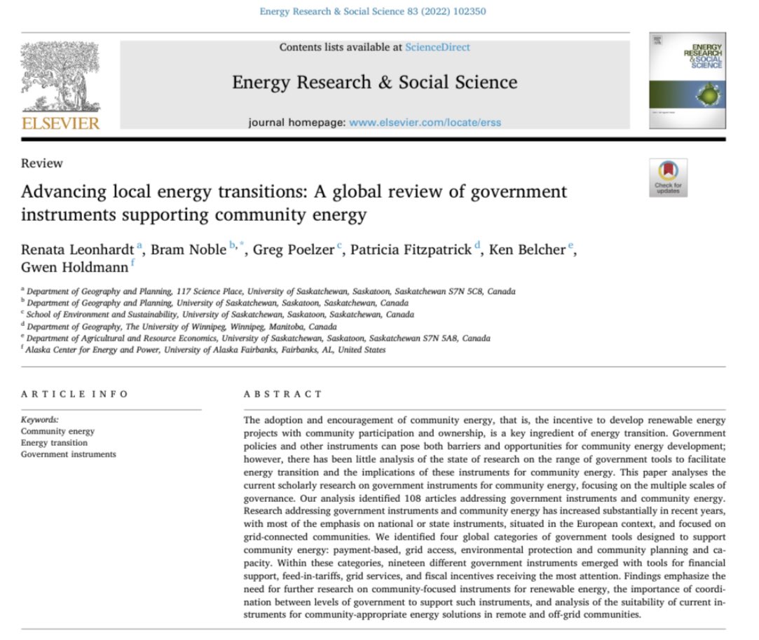 LeonhardtRenata's tweet photo. What are the government instruments used to facilitate energy transition that also impact community energy? Our new paper explores 19 of these tools and its four main functions: https://t.co/c08VwdlW8U https://t.co/OHzkyFPZdS