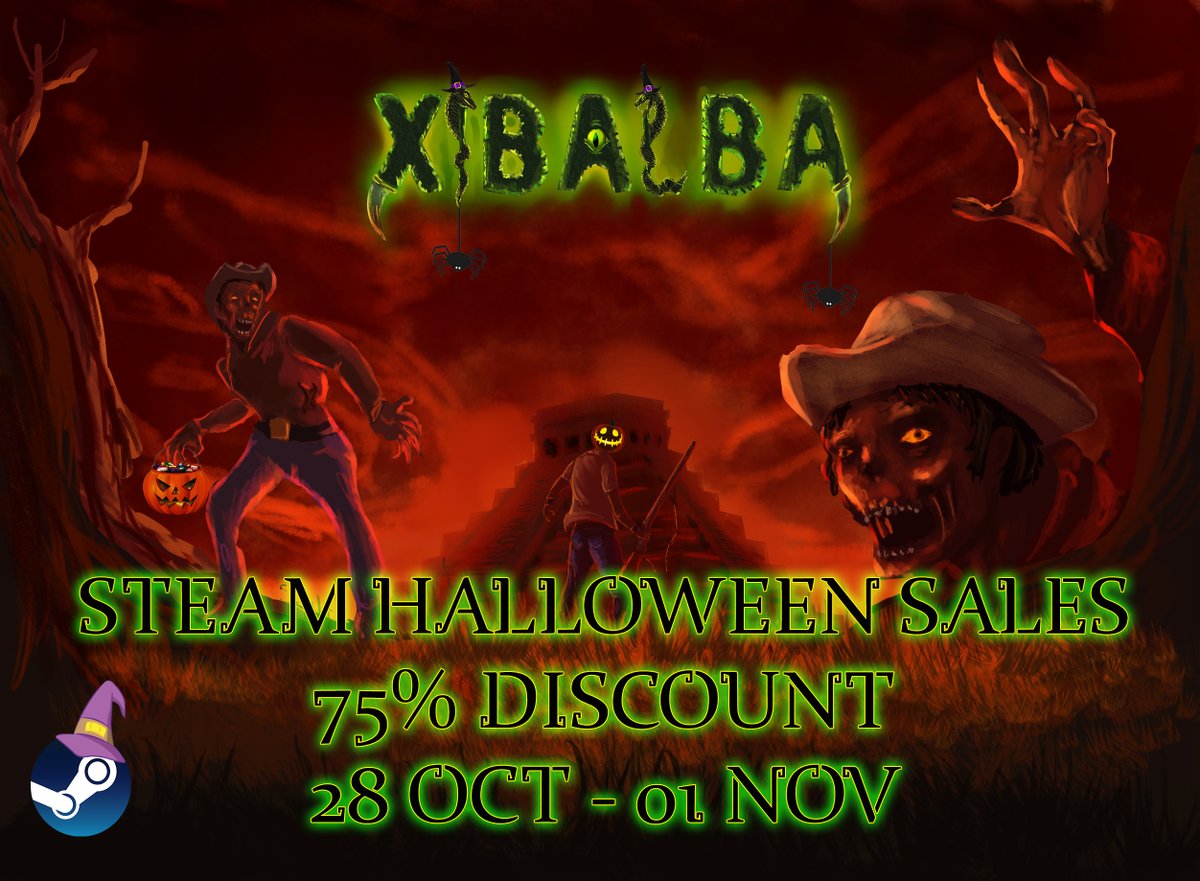 SoftwareReef's tweet photo. Halloween sales start today on steam. Xibalba will be on discount. Acquire it and discover if you are up to its challenge, or if you will be one more victim of its horrors.

#indiegame #Steamsale #halloween2021 #videogaming  #horrorgame #BoomerShooter https://t.co/h6DrKsZjSH