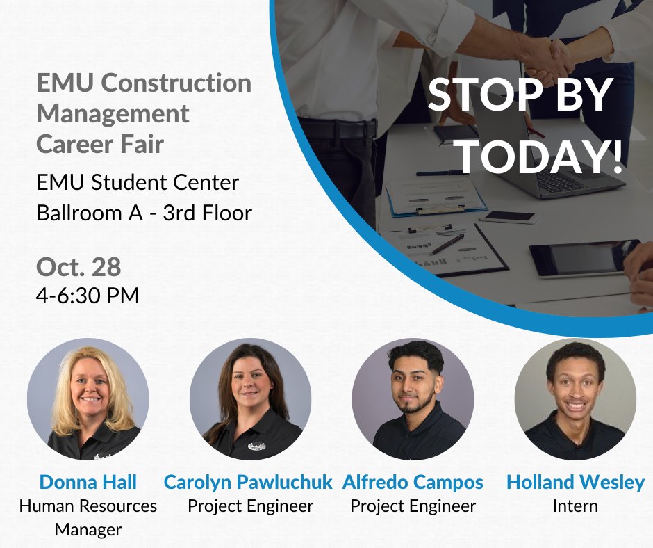 DEMARIABUILD's tweet photo. Come see us at Eastern Michigan University's Fall 2021 Construction Management Career Fair this afternoon. Students, stop by our table to learn more about a career in construction and the opportunities available at DeMaria.
#DeMariaBuild https://t.co/AE0ekSL8PN