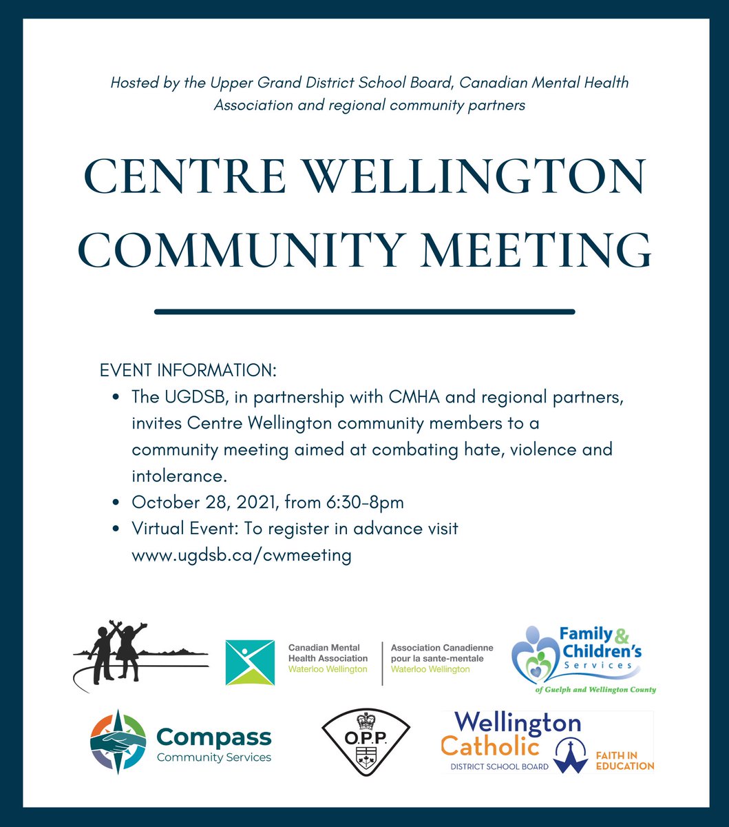 Tonight’s meeting is an opportunity for our community to come together and work through difficult feelings after painful events. Please join us. Let’s deepen our understanding and  generate hope together. <a href="/CMHAWW/">CMHA WW</a> <a href="/compass_csgw/">CompassCSGW</a> <a href="/ugdsb/">Upper Grand DSB</a>