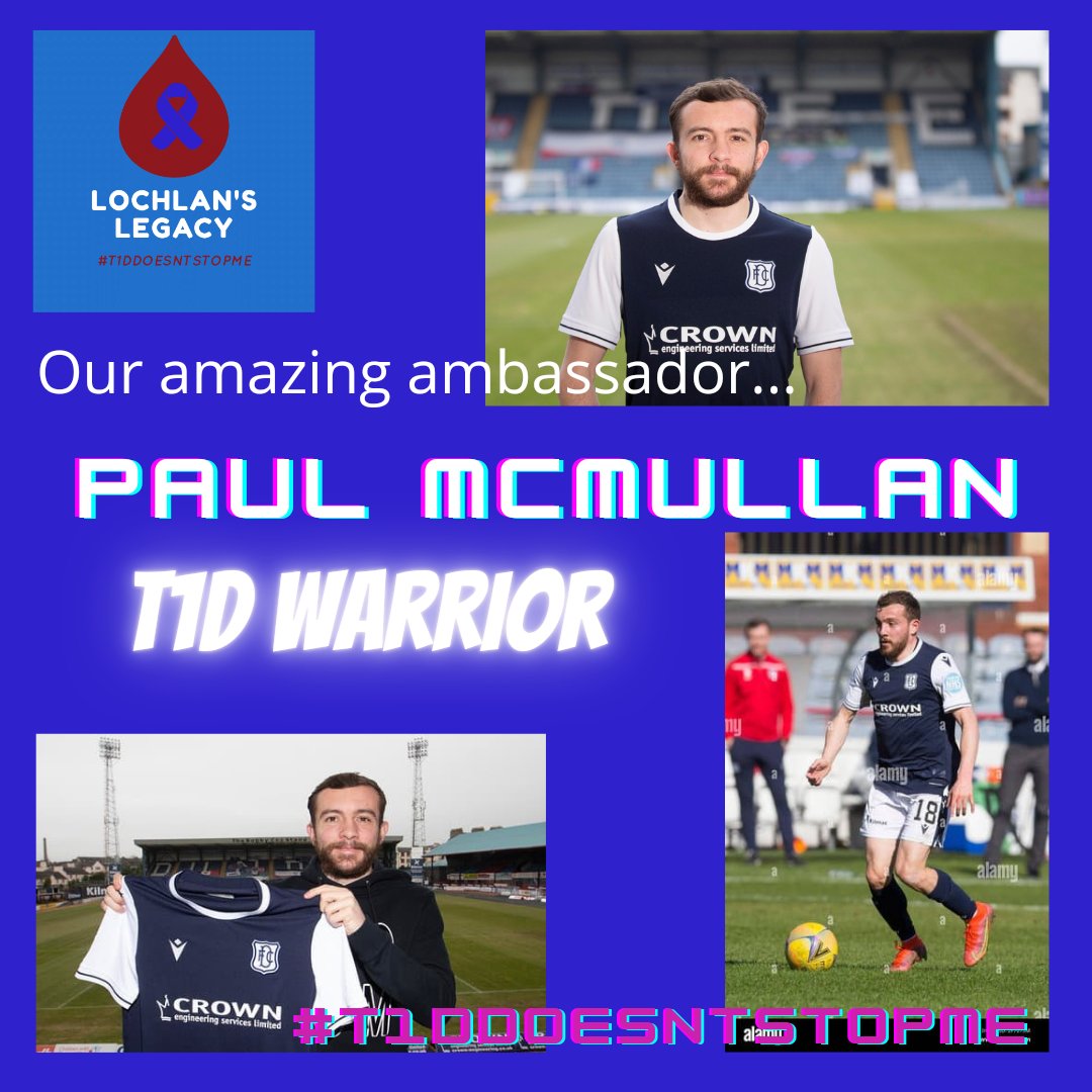 We have some amazing type 1 warriors ambassadors...so it's time to add to that pack! We are absolutely delighted to have the wonderful, talented and all round good guy...@DundeeFC own @paulmcmullan_96 A fab role model to all and proves T1D doesn't stop anyone achieving goals!