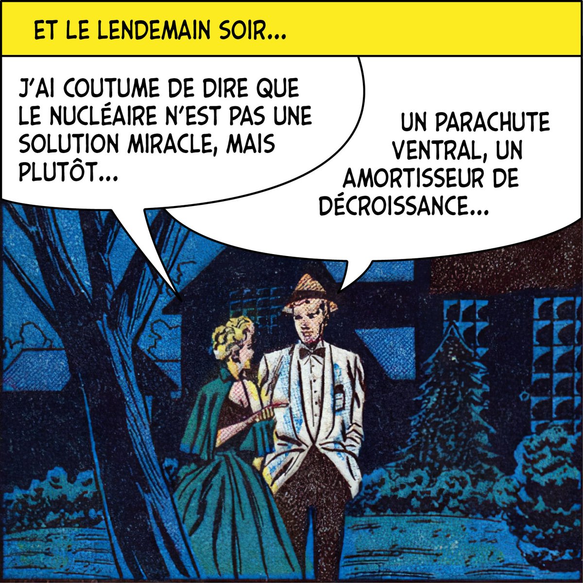 En attendant la sortie de la BD de Christophe Blain et Jean-Marc Jancovici "le Monde sans fin" vendredi 29 octobre, voici un nouvel épisode des romances décarbonées de Bandes Détournées 🙂
Toutes les photos ici : facebook.com/jeanmarc.janco…
(fr.ulule.com/le-retour-de-l… )