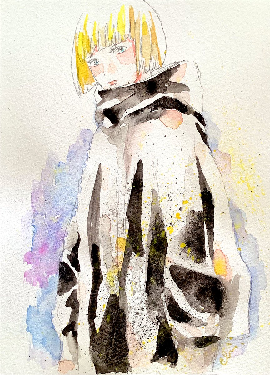 ひとりぼっち 水彩画 絵画 イラスト Mog Neko Mercari On Saleのイラスト