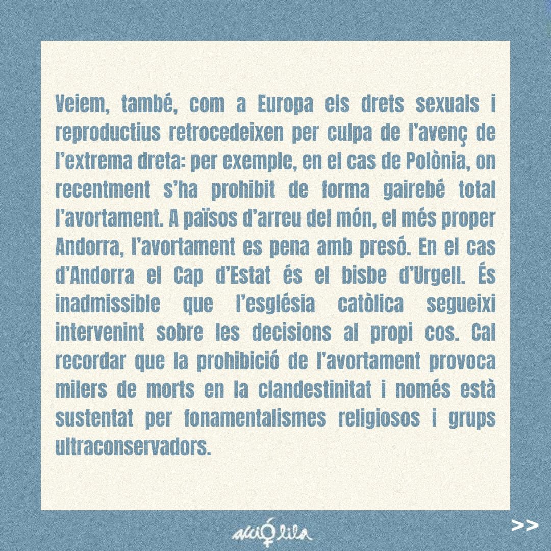 AccioLila's tweet photo. 💥VICTÒRIA FEMINISTA!!!!!!! A MANRESA ES PODRÀ AVORTAR 👏🏽💥

‼️ Celebrem la notícia que a Manresa es realitzaran IVE farmacològics i quirúrgics. Avortament garantit per les dones i persones gestants de la Catalunya Central ‼️

VICTÒRIA FEMINISTA ✊🏻💜

🔽 COMUNICAT 🔽 https://t.co/ERbE2uFhET