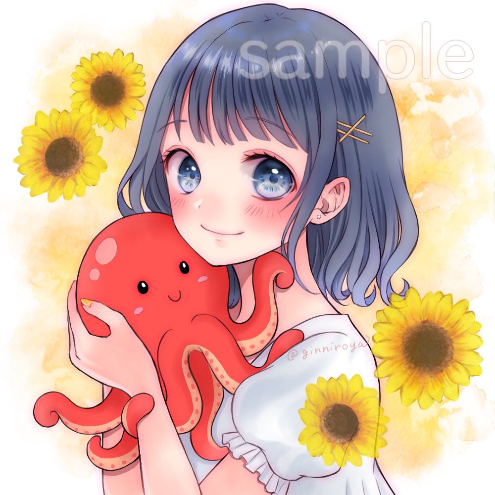 「ご依頼でアイコンを描かせていただきました🐙🌼 」|ぎんいろのイラスト