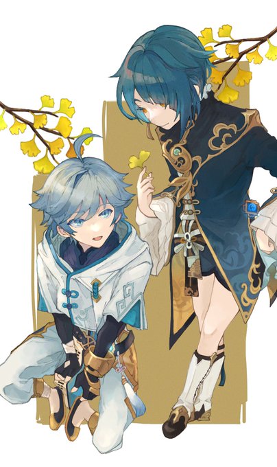 重云|ちょううん ,行秋(ユクアキ)(原神) 「お題:重雲(行秋