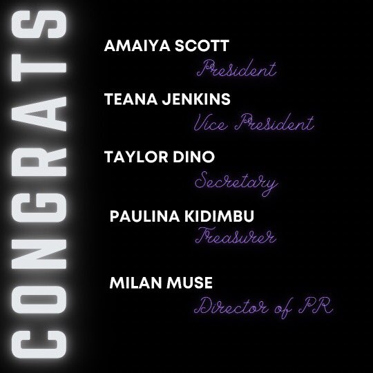 Congratulations to our new officers!