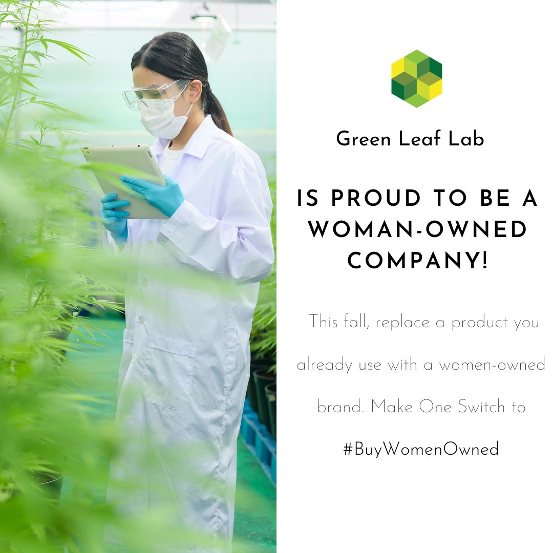 Green Leaf Lab is proud to be a women-owned company! 

This fall, replace a product you already use with a women-owned brand. Make One Switch to #BuyWomenOwned 

womenownedlogo.com/buywomenowned-… 

#wbenc #womanownedbusiness #420bosslady
