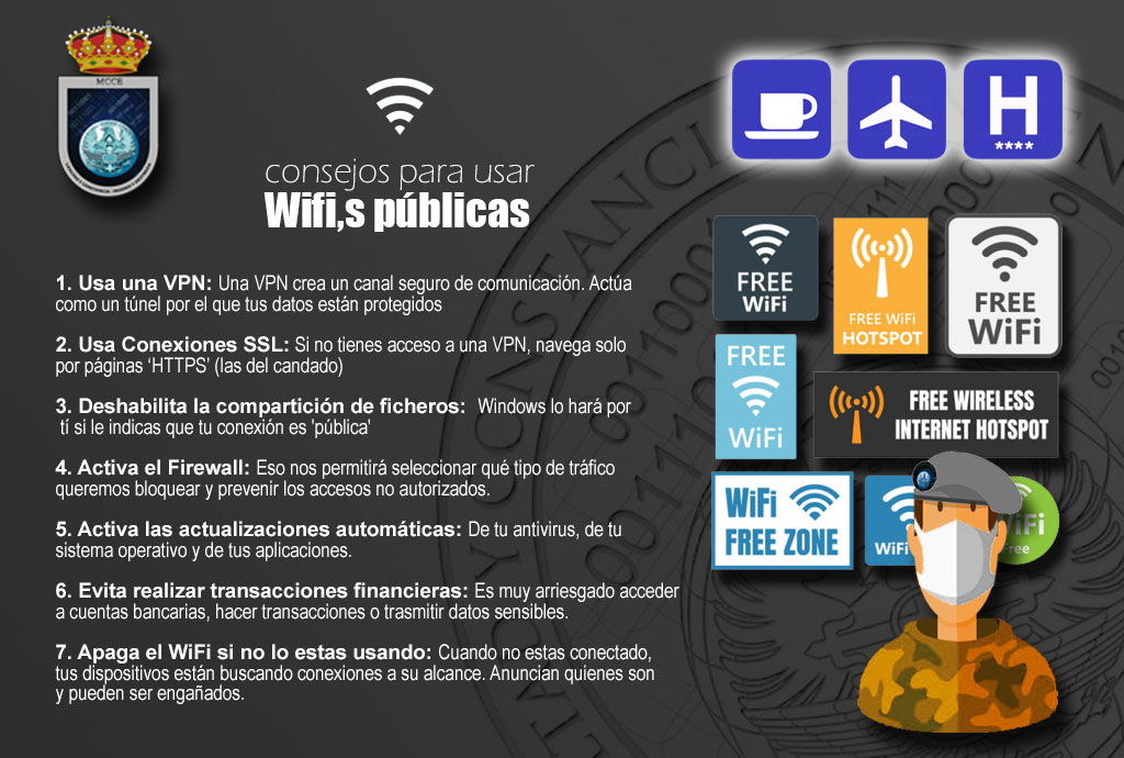 El Mando Conjunto de Ciberespacio #MCCE <a href="/EMADmde/">Estado Mayor Defensa 🇪🇸</a> te avisa de los #peligros en las redes #WiFi #gratis #free y te ofrece sencillos #consejos para protegerte. La #Seguridad de tu unidad en #Internet también depende de ti.
#FAS #ThinkB4UClick <a href="/enisa_eu/">ENISA</a> <a href="/CCNCERT/">CCN-CERT</a> <a href="/INCIBE/">INCIBE</a> @INCIBE_CERT