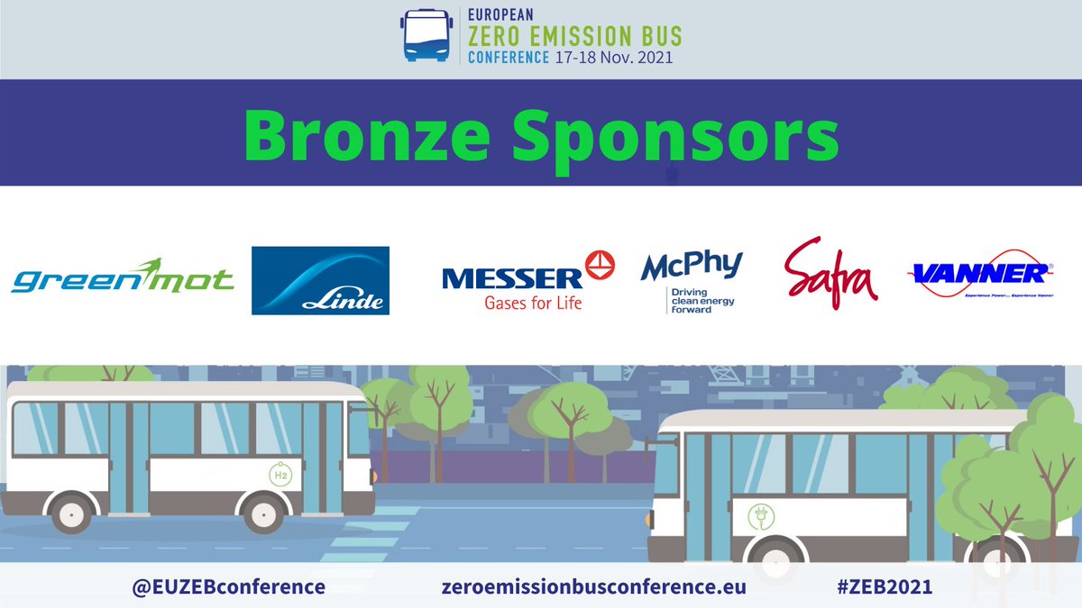 Our Bronze Sponsors - @SAFRA_MTP, <a href="/McPhyEnergy/">McPhy</a>, #GreenMot, <a href="/Lindeplc/">Linde plc</a>, <a href="/MesserGroup/">Messer Group</a> &amp; @VannerInc will be in Paris on 17-18.11. Join them and learn everything about #zeroemission buses! 

Register here👉 zeroemissionbusconference.eu 
#CleanMobility #FutureOfTransport
