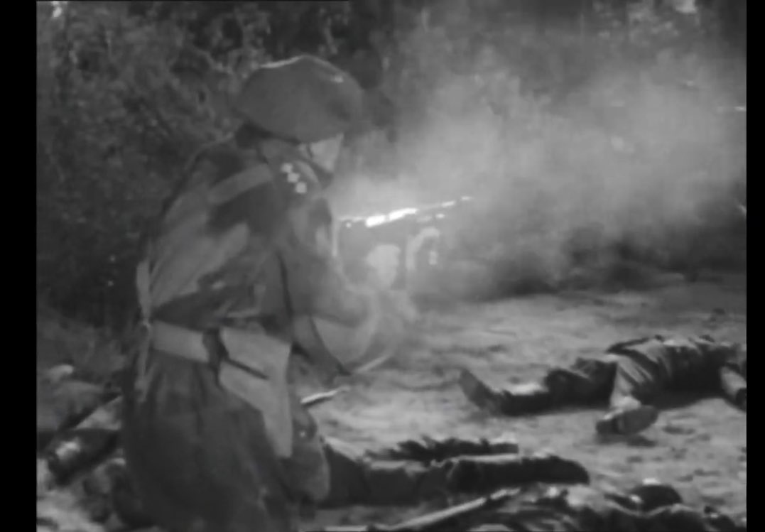 FightingOnFilm's tweet photo. In this weeks pod Robbie made a brief reference to the 1959 tv series ‘The four just men’ the 1st episode plays like a 50s war movie and features Jack Hawkins in a Denison with a m1928 thompson and some mk1* Stens. Ally or what?! 😎#JackHawkins #50sTV #DenisonSmocks #AllyTally https://t.co/eDNuaMYccv