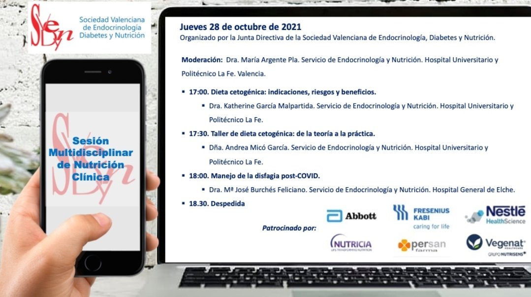 SVEDYN_'s tweet photo. ➡️ Sesión Multidisciplinar de Nutrición Clínica

🗓⏰ Jueves 28 octubre, 17.00 horas https://t.co/8FBILfzYZ3