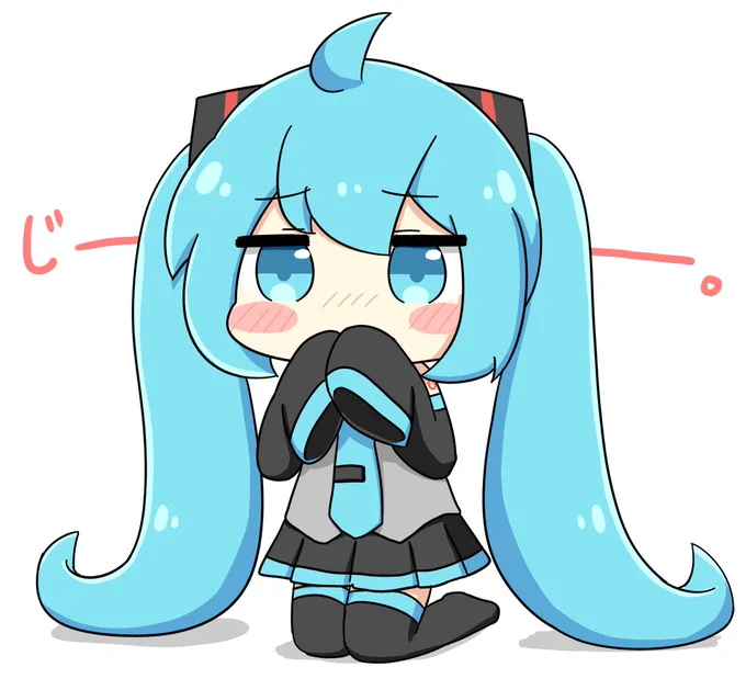 萌え袖で見つめてくるミクさん 