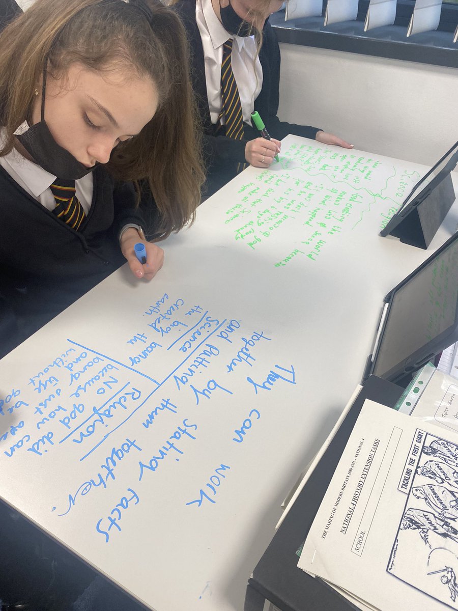 MissReidRMPS's tweet photo. S1 had so much fun using our brand new chalk pens when preparing for a debate on ‘does science remove the need for a God’ - some excellent evidence and rebuttals on show well done 👏🏼👏🏼👏🏼 https://t.co/6Blzy0rOHm