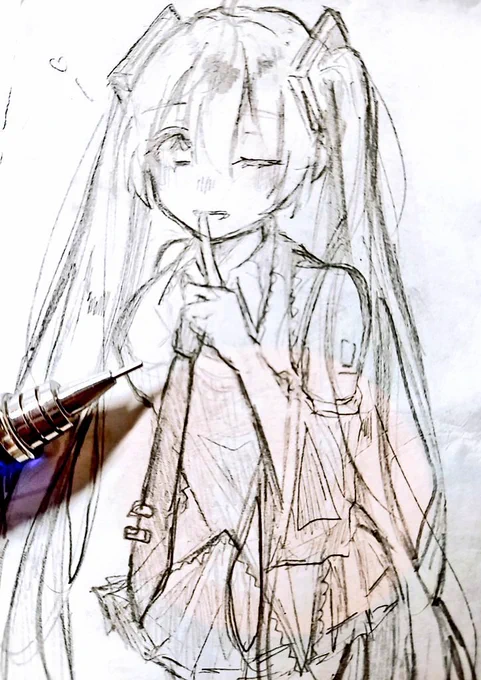 授業中の落書きミクさん③
#初音ミク 