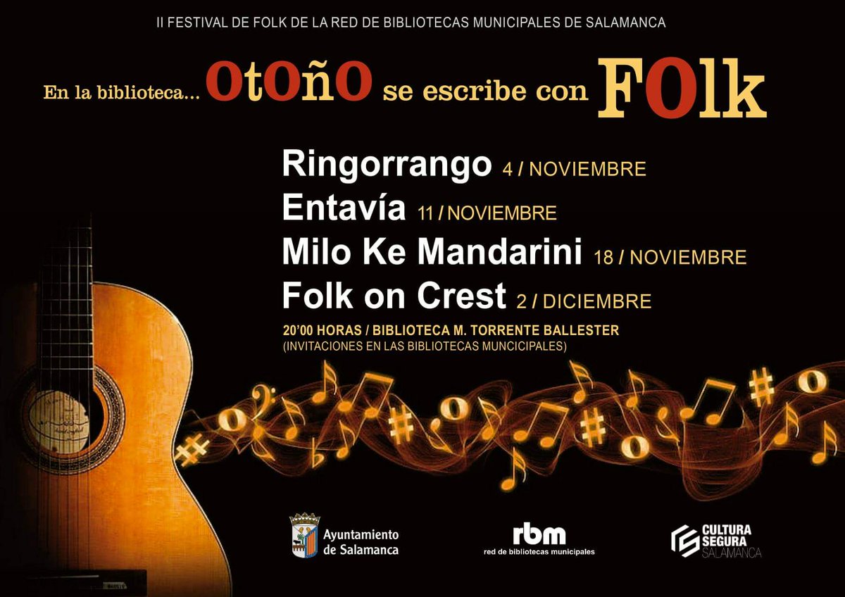 RINGORRANGO's tweet photo. El jueves de la semana que viene estaremos en la @bibliotorrente de Salamanca con nuestros #FolkloreHistérico, #Ecléctico y #ManojitoDeCantares ¿Te lo vas a perder? 🤗
#Ringorrango #FolkloreHistérico #Ecléctico #ManojitoDeCantares #OtoñoSeEscribeConFolk #CulturaSegura #Biblioteca https://t.co/T7IwFJEhHm