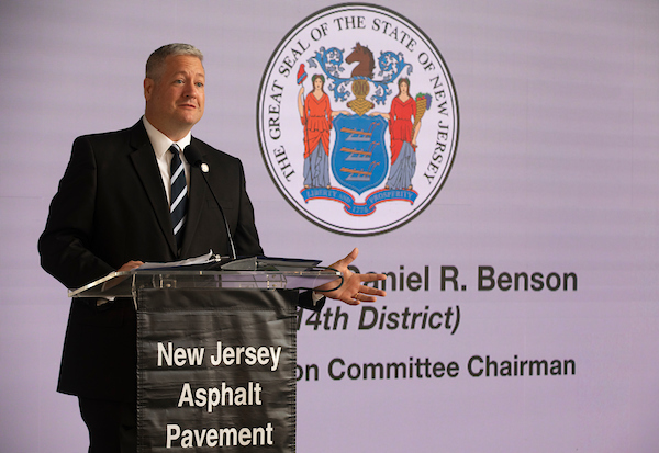 NJAsphalt's tweet photo. Thanks to Assembly Transportation Committee Chairman @DanBensonNJ for expressing his strong support for infrastructure investment at the recent @NJAsphalt Awards Dinner. #asphalt https://t.co/sqQWoEmccb