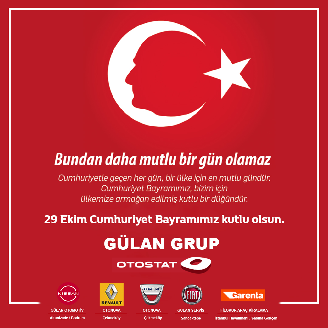 Cumhuriyetimizin ilanının 98. yılı kutlu olsun.🇹🇷 #CumhuriyetBayramı
gulanfiat.com.tr - 444 6 873
Fiat Gülan - Farkınız Burada!
#Fiat #FiatTürkiye #Tofaş #FiatGülan #Sancaktepe #İstanbul #29Ekim #CumhuriyetBayramıKutluOlsun