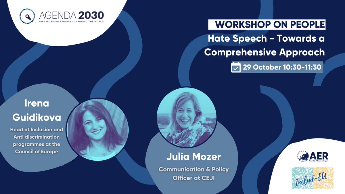 Regions2030's tweet photo. NEW SPEAKERS 🚨

Join our stellar panel on 29 October to debate how to promote intercultural competence and foster a human rights culture.💫

Check out our #Agenda2030 full programme here: https://t.co/fVJhjS3j0L

#TransformingRegions2030 https://t.co/nWgmUcuMEM