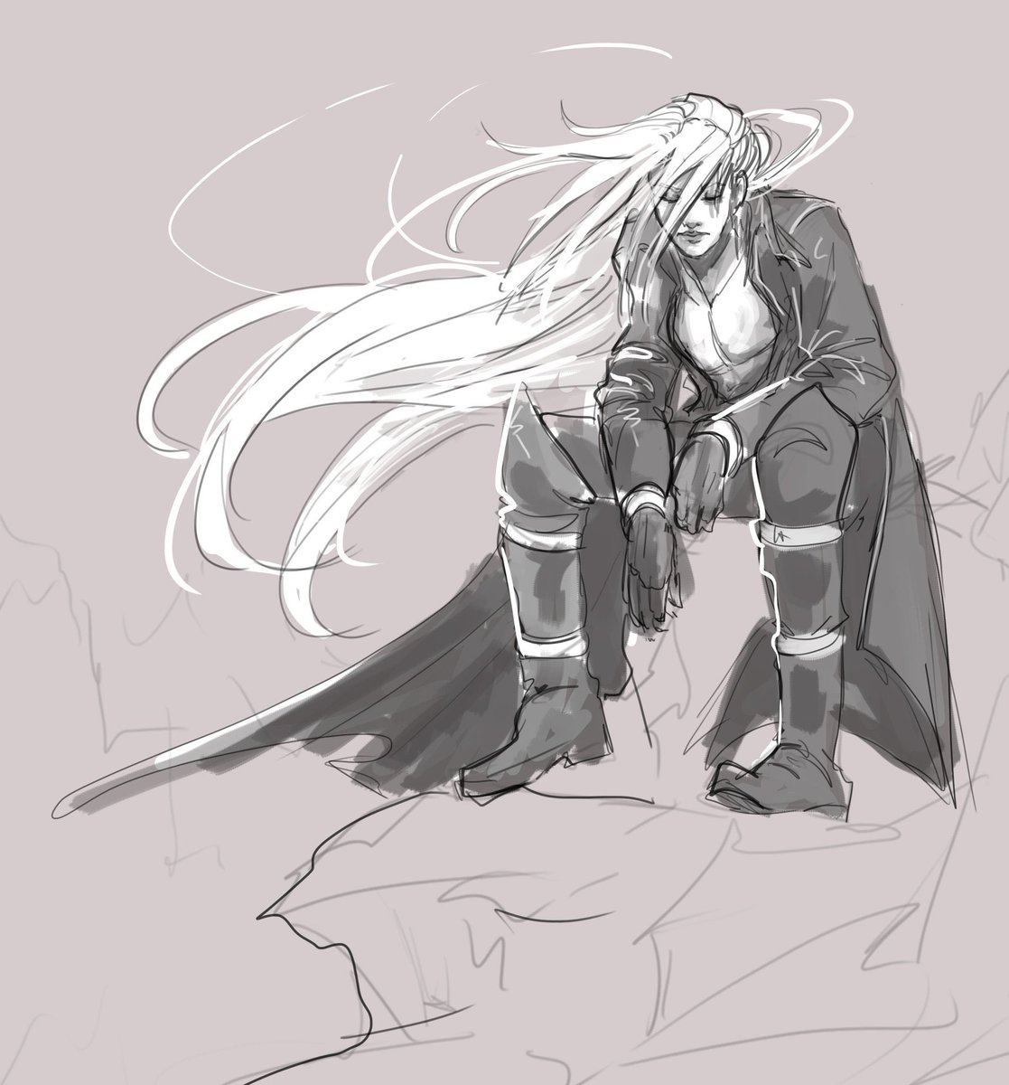 Sephiroth doodles.