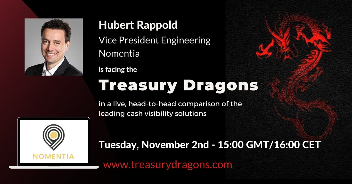 mikeghewitt's tweet photo. Nomentia is one of four cash management system providers facing the Dragons in our next session...

https://t.co/hSJ2cfP0IF https://t.co/hTYmdeXqaY