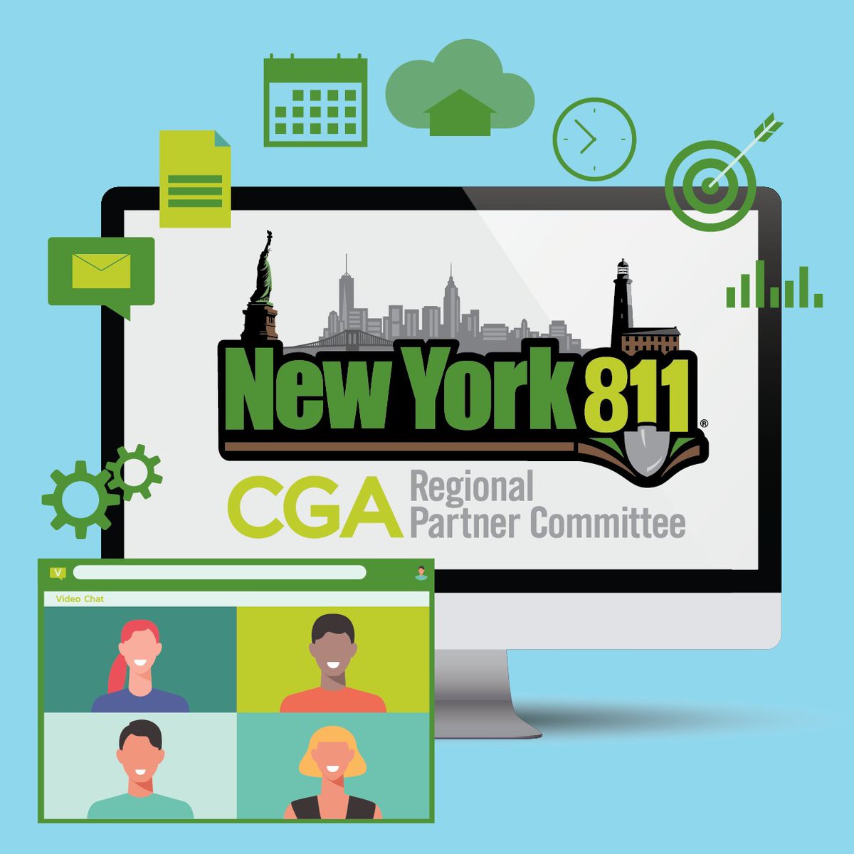NewYork811's tweet photo. #NewYork811 is looking forward to the #NewYork811CGA Regional Partner Committee Virtual Meeting today. Getting ready to discuss and review #DamagePrevention practices that help #KeepNYSafe. #KnowWhatsBelow #811 https://t.co/1EbyaHGnqW