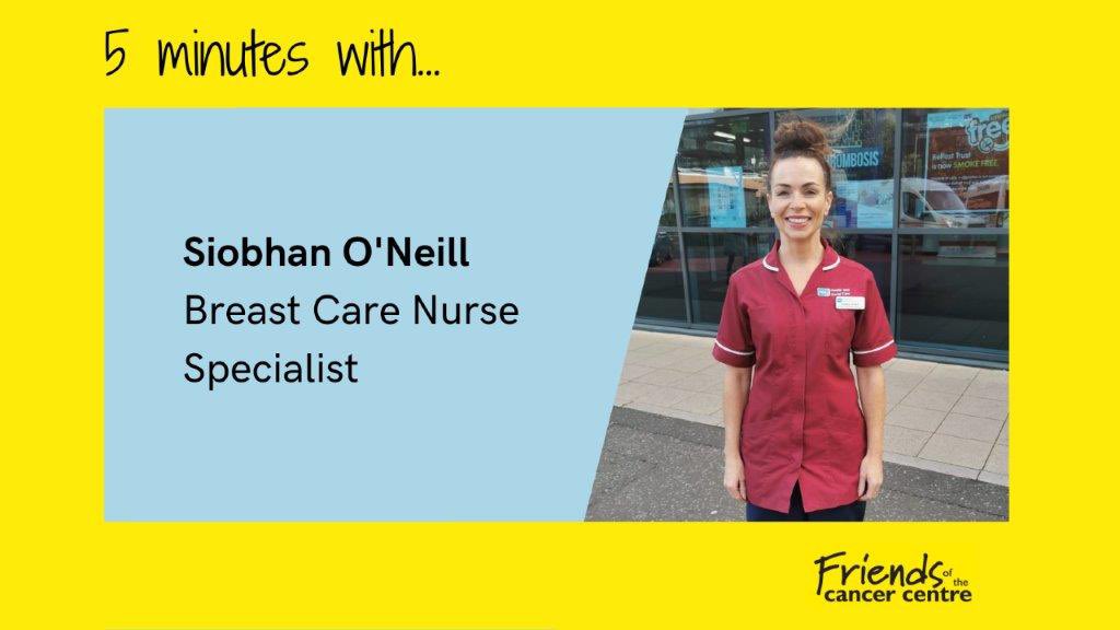 FriendsCCNI's tweet photo. This #BCAM we took #5MinsWith Siobhan O’Neill, Breast Care Nurse Specialist, to find out more about her role and how the charity supports her team in caring for people affected by breast cancer. Read the full interview: https://t.co/YK4qd2UHW9 💛 https://t.co/eOKrjjZIEk