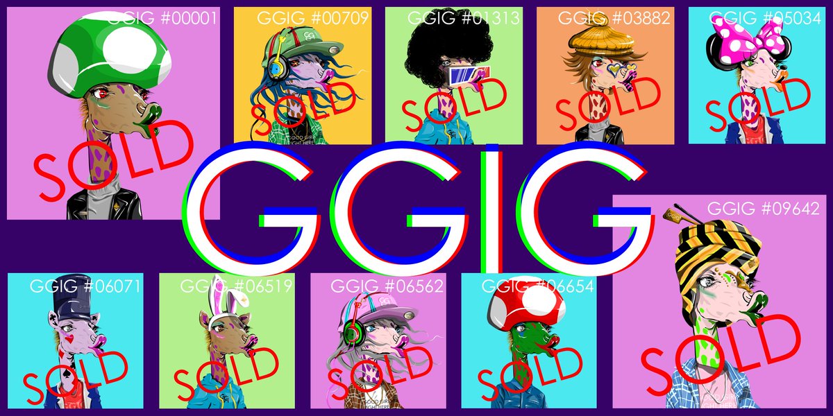 GGIG are 9,900 uniquely generated characters and 100 rare characters that come with beautiful artwork. 
Thanks to the supporters in the early period. We have prepared something special for you on grand opening day.

#NFTart #NFTs #NFTcollectibles #NFTcollectors #GGIG #collectors