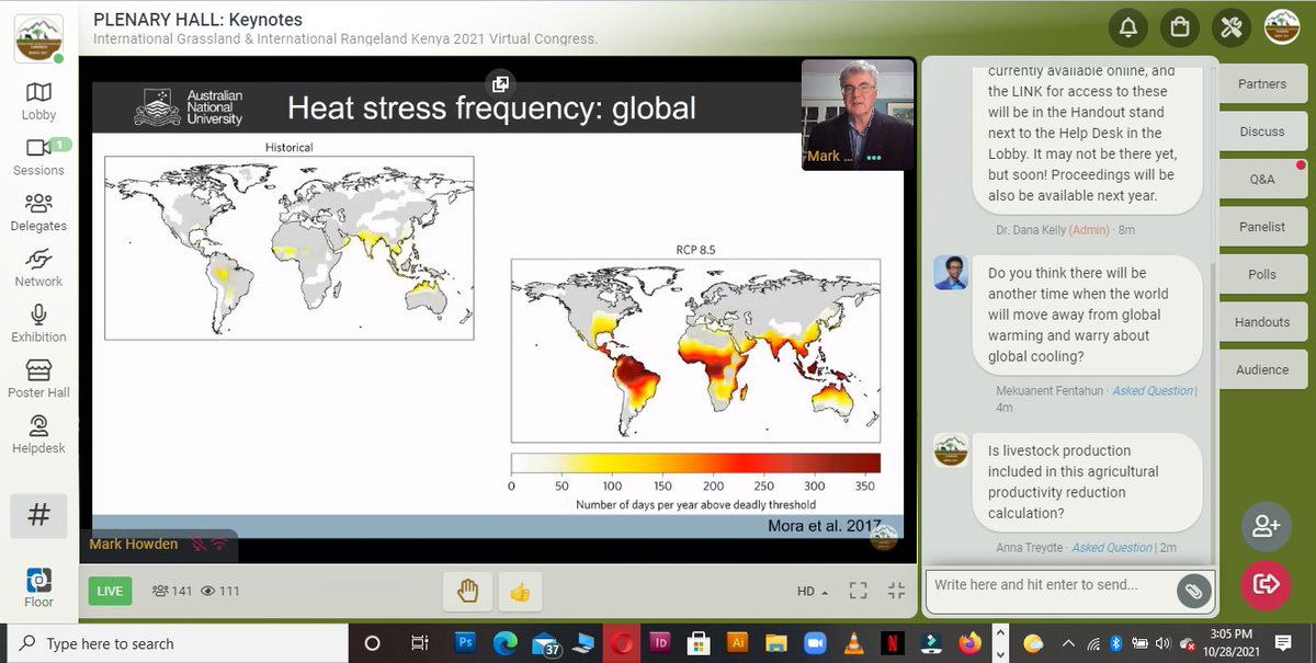 The global heat stress keep increasing day to day. This increase will affect the tropical areas, equatorial zones and affect directly the agriculture productions in all the these regions; Prof. Mark Howden  #KeynoteSpeaker <a href="/danamkelly/">dana kelly</a> <a href="/kalromkulima/">KALRO</a> <a href="/elkananyambati/">Elkana M. Nyambati</a> <a href="/USDA/">Dept. of Agriculture</a>