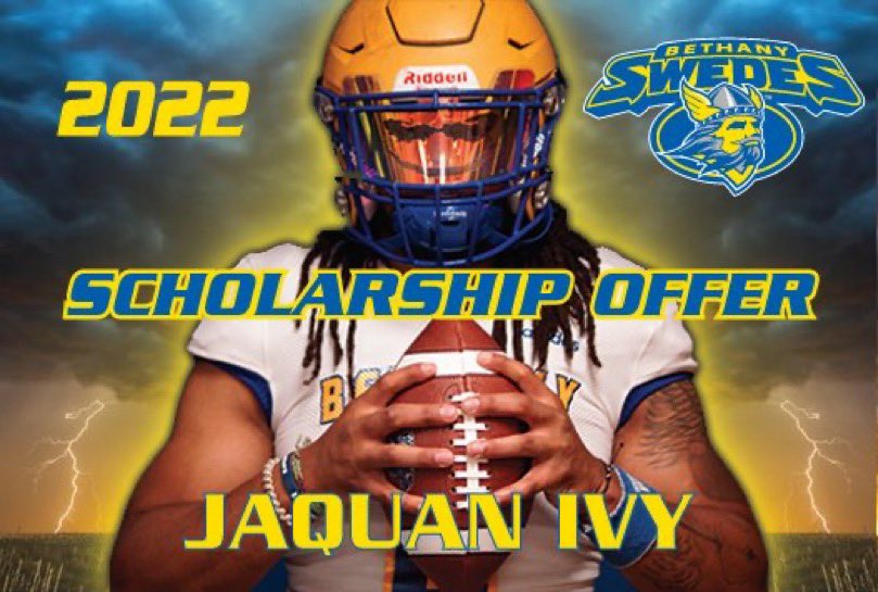 jaquan_ivy's tweet photo. Blessed to receive another offer from Bethany ‼️@CoachKincadeWR @therawfamily_ @CoachRaw_ @RecruitGeorgia @MVFootballBears https://t.co/Z5XjslsaJd