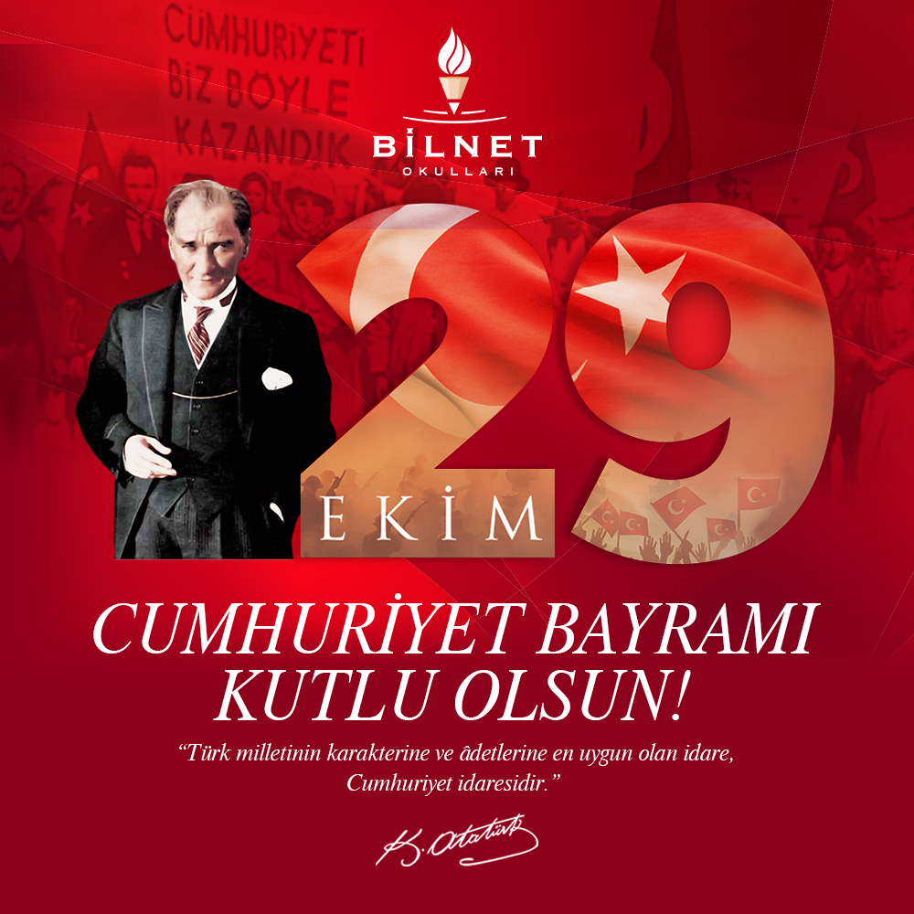 BilnetOkullari's tweet photo. 29 Ekim Cumhuriyet Bayramı'mız Kutlu Olsun! 🇹🇷

#bilnetokulları #bilnetschools  #29ekim #cumhuriyetbayramı #98yıl #yaşasıncumhuriyet https://t.co/oF5XoUzAVf