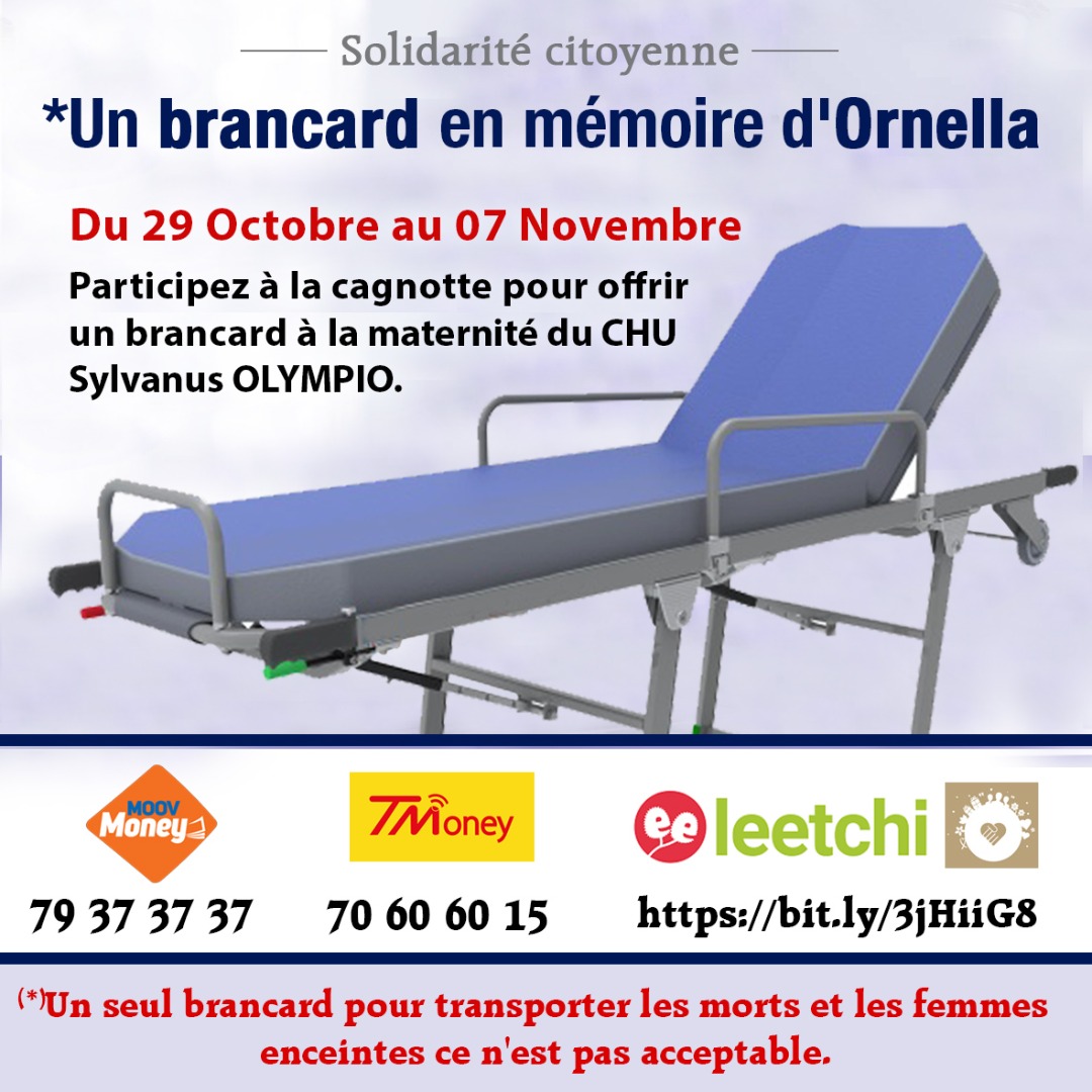 "Un brancard en mémoire d'Ornella"

Tous les arguments pour ne rien faire sont recevables et je pourrais moi-même vous en rajoutez. Mais pour une fois oublions nos rancoeurs et participons à cette opération qui nous grandit aussi bien individuellement 

bit.ly/3jHiiG8