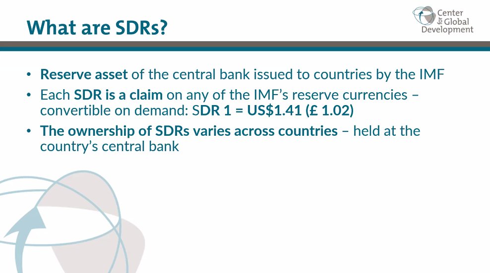 OpenBudgets's tweet photo. Let's start with the basics: What are Special Drawing Rights #SDRs, and what can countries do with them? @MarkWPlant from @CGDev explains https://t.co/yf4Y8tLyIc