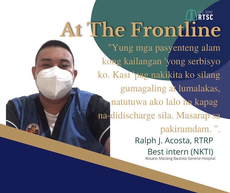 RTSCfeunrmf's tweet photo. Laging tandaan na ang pagiging Respiratory Therapist ay isang karangalan na dapat ipagmalaki, sapagka't isa tayo sa mga mahahalagang katauhan sa loob ng isang ospital. https://t.co/7Ki0e7SoPC