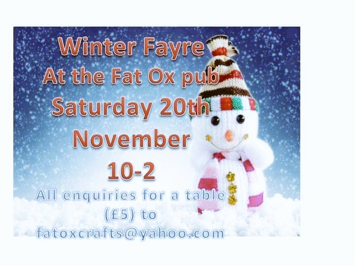 A truly local event. 
Local crafter's selling beautiful hand made gifts and treats. The perfect place to pick up an original Christmas gift. (I like to follow the one for you one for me method of shopping 😁)
 fatoxcrafts@yahoo.com
#Christmas #loveyourlocal #tenterden