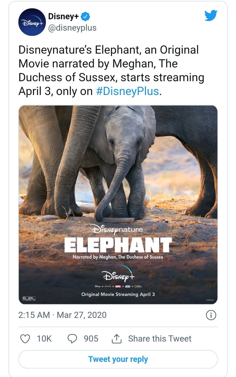 Ann90335924's tweet photo. @usweekly "Give Disney a run for their money"
Haha can't stop laughing...Deliberate choice of words??
Yes we are all wondering what happened to the donation that went from Disney to #MeghanMarkle but never reached #ElephantsWithoutBorders charity. @Disney is running to hide their money https://t.co/J2KH8LgiVT