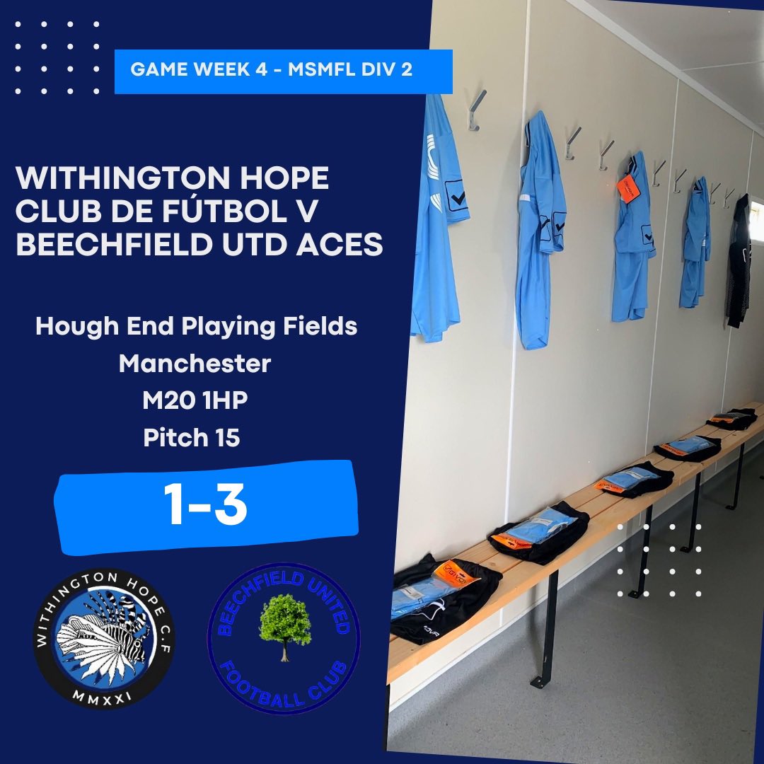 Weekend Result 

One we quickly move on from. 

Credit to <a href="/WithingtonHope/">Withington Hope Club de Fútbol</a> who battled throughout.