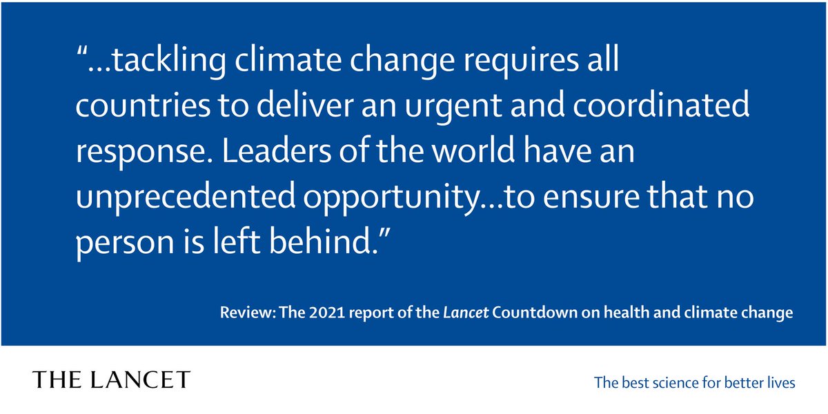 RELXHQ's tweet image. COVID-19 recovery presents an unprecedented opportunity to invest in a future of economic &amp;amp; environmental sustainability, improved health &amp;amp; reduced inequities. Decision-makers must show leadership at #COP26. A better future is possible. lancetcountdown.org/2021-report/ #LancetClimate21