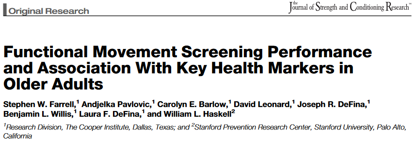cmueller_PhD's tweet photo. Study provides characteristics and mean values for #FMS in a large older population &amp; demonstrates that FMS performance is associated with key #HealthMarkers 🆓 [1/2]

#fitness
#aging 
#morbidity
#FunctionalMovementScreen https://t.co/it2S8hC6O6