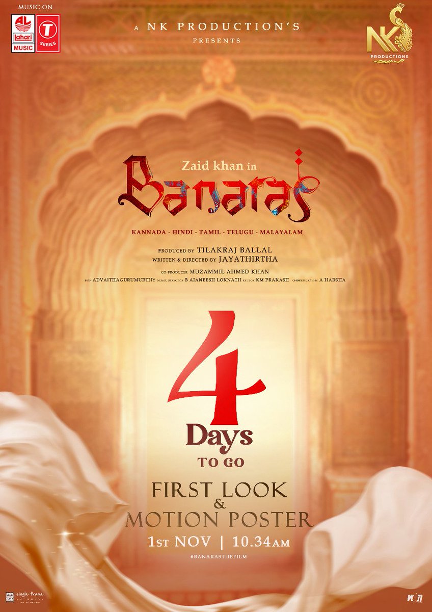NATIONAL KHANS PRODUCTION (@nationalkhans) on Twitter photo #4Days More Days to go for #Banaras First Look and Motion Poster...
#BanarasTheFilm Releasing in 5 Languages.
<a href="/UrsZaidKhan/">Zaid Khan</a> <a href="/jayathirtha77/">jayathirtha Jayanna</a> <a href="/AJANEESHB/">B AJANEESH LOKNATH</a> <a href="/NationalKhans/">NATIONAL KHANS PRODUCTION</a> #TilakrajBallal <a href="/sonal_monteiro/">Sonal Monteiro Official</a> <a href="/banarasthefilm/">Banaras The Film</a> <a href="/TSeries/">T-Series</a> <a href="/LahariMusic/">Lahari Music</a>
#BanarasFLonNov1st #4Days More Days to go for #Banaras First Look and Motion Poster...
#BanarasTheFilm Releasing in 5 Languages.
<a href="/UrsZaidKhan/">Zaid Khan</a> <a href="/jayathirtha77/">jayathirtha Jayanna</a> <a href="/AJANEESHB/">B AJANEESH LOKNATH</a> <a href="/NationalKhans/">NATIONAL KHANS PRODUCTION</a> #TilakrajBallal <a href="/sonal_monteiro/">Sonal Monteiro Official</a> <a href="/banarasthefilm/">Banaras The Film</a> <a href="/TSeries/">T-Series</a> <a href="/LahariMusic/">Lahari Music</a>
#BanarasFLonNov1st