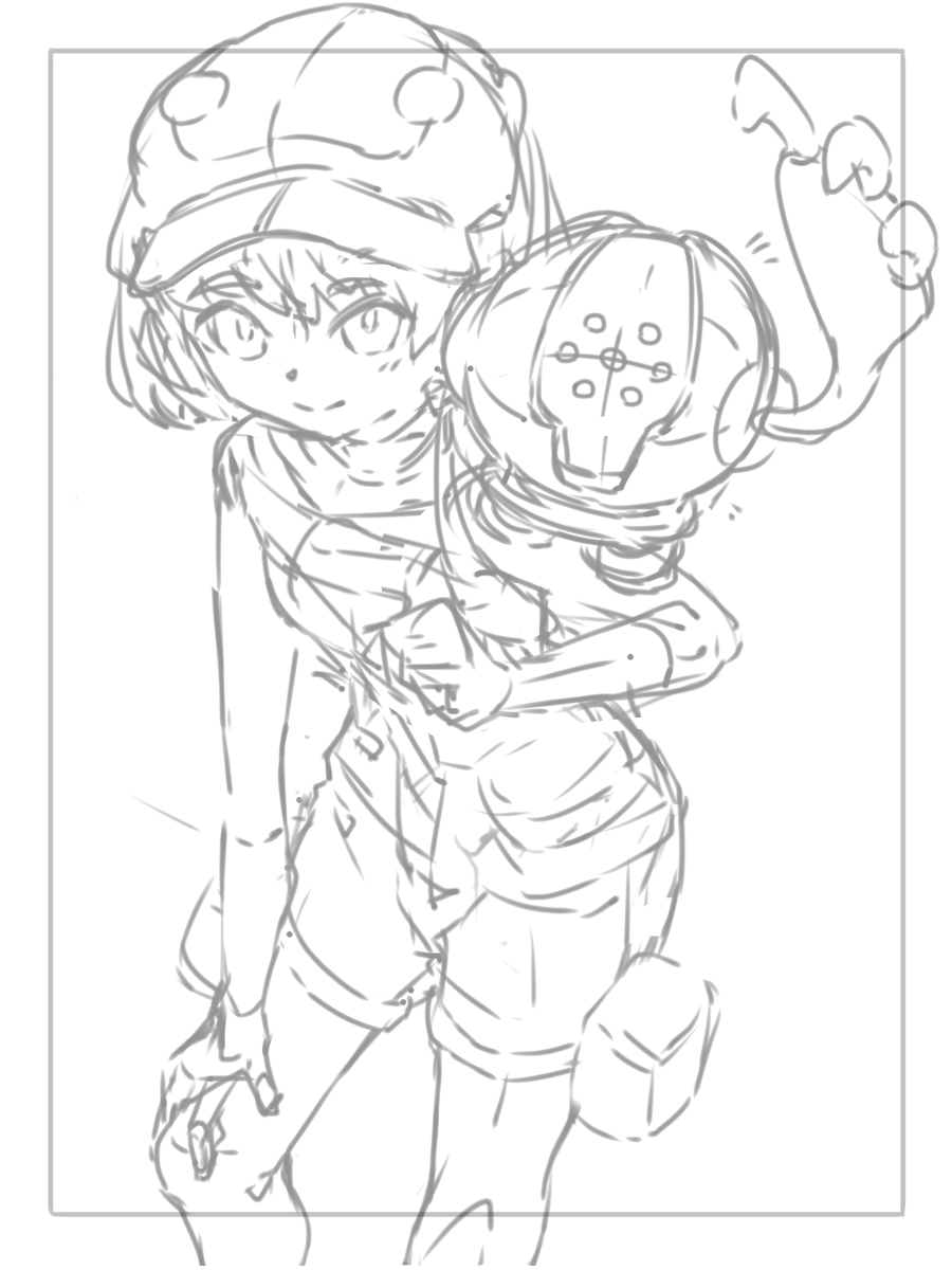 wip、ポーズがいつも同じ感じになる…。 