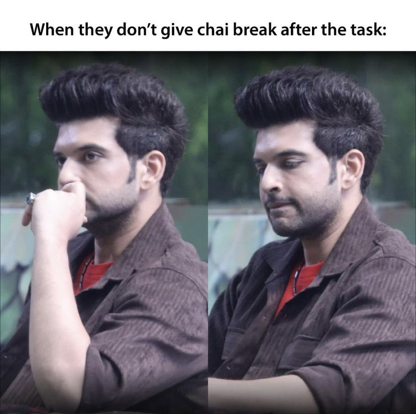 kkundrra's tweet photo. When you have to #HarMaidanFateh but chai peen toh baad 😂

#HarMaidanFateh #KaranIsTheBoss #KaranKundrraInBb15 #KKinBB #BiggBoss15 #BossMeter #BBmainKaranRaaj #KaranNeeti https://t.co/UcS00GJBlC
