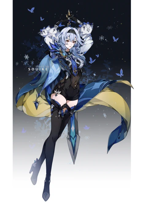 Requested version of Eula's splash art in my style!
A commission gift for @norikat_cosplay from her friend ❤️

#原神 #GenshinImpact 