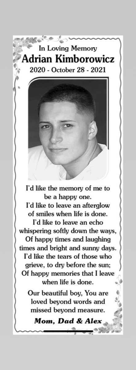 It’s been a year today and it still hurts just as much. How could it not? My beautiful boy, you meant so much to so many people. Wrap your wings around us as we continue to mourn you, miss you and love you. XO💔 #Forever20 #JusticeForAdrian