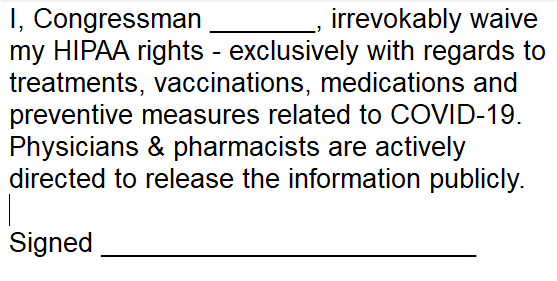 norm_tyler's tweet image. The first A in HIPAA stands for "accountability".
Put this in front of every member of congress. Those that are fine with Ivermectin, or been so treated shouldn't have a problem with it. The ones who won't...
#FauciForPrison 
#Right2Know
#RulesForTheeButNotForMe
@catturd2
