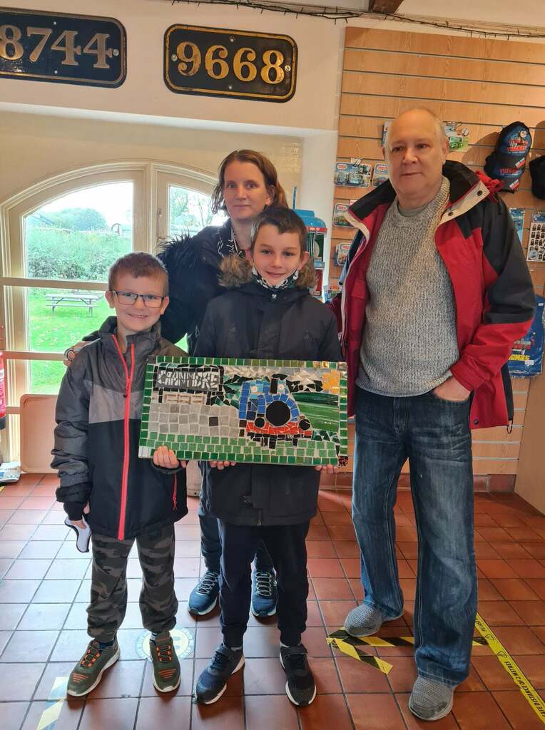 We were delighted to take a closer look at the beautiful mosaic of Lady Nan made by Alekos Penman when he and his family came along yesterday for a Half Term holiday visit. Alekos had learnt about mosaic making at an art course and decided to make the engine design as a birt…