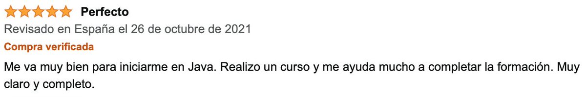 MarionaJava's tweet image. ¡Qué ilusión recibir reseñas como ésta! 🥳
¡Me alegra que el "Curso de programación Java" le resulte de ayuda a este lector!
+info del libro: school.dsrroma.es/libro/
#aprenderJava #java