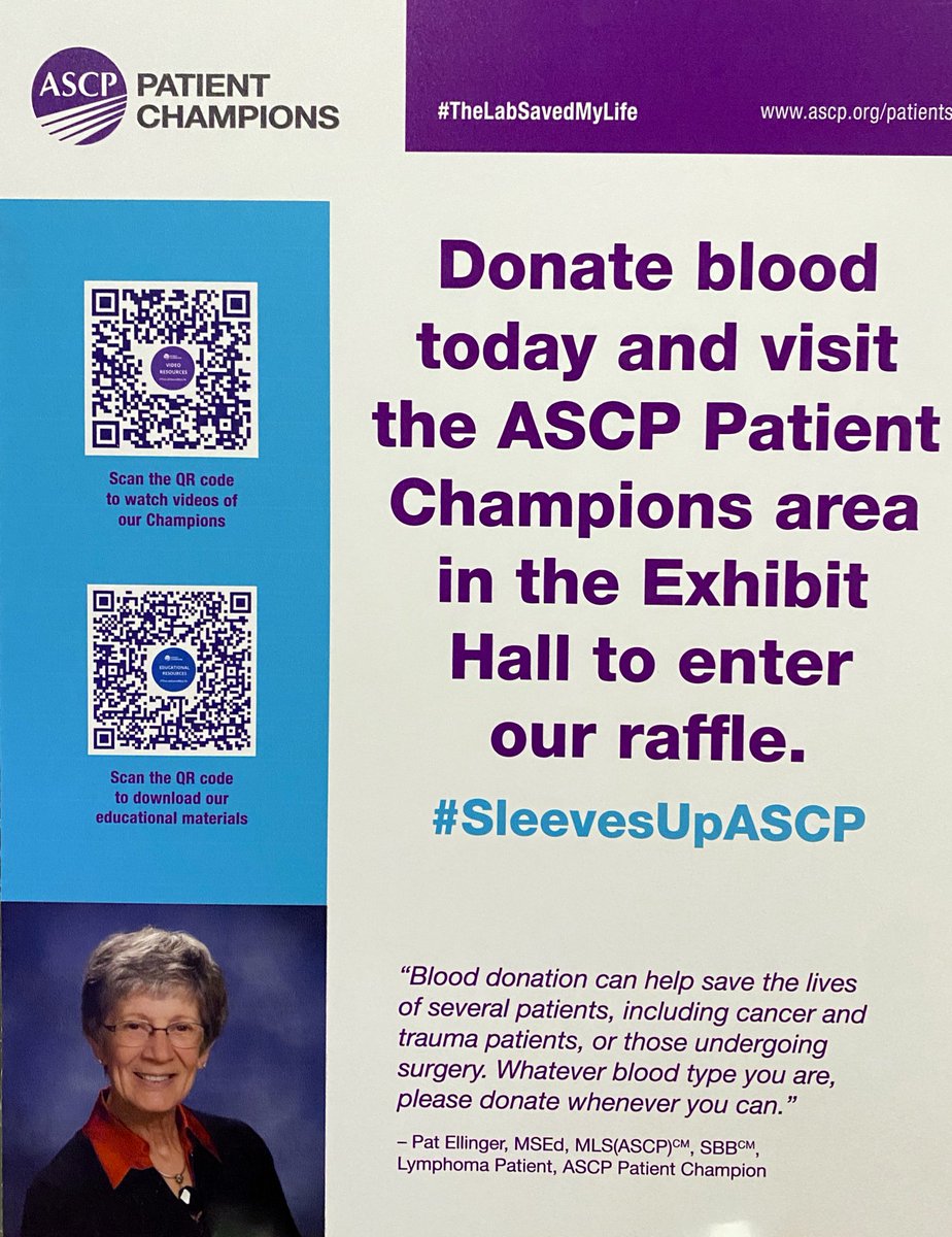 #ASCP2021 #SleevesUpASCP

Are you #LiveInBoston? Donate blood and boost the @AscpChampions area to enter a raffle!